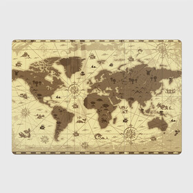 Магнитный плакат 3Х2 с принтом Карта мира в Санкт-Петербурге, Полимерный материал с магнитным слоем | 6 деталей размером 9*9 см | география | карта | карта мира | корабли | моряки