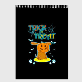 Скетчбук с принтом Trick or treat в Санкт-Петербурге, 100% бумага
 | 48 листов, плотность листов — 100 г/м2, плотность картонной обложки — 250 г/м2. Листы скреплены сверху удобной пружинной спиралью | 31 октября | halloween | halowen | ведьма | день всех святых | джек | костюм | кровь | лого | монстр | надпись | праздник | приведение | призрак | светильник | символ | страшная | тыква | ужасы | хеллоуин | хеллуин