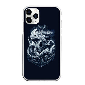 Чехол для iPhone 11 Pro матовый с принтом Кракен в Санкт-Петербурге, Силикон |  | брутальная | веселый роджер | вода | корсар | кость | кракен | мертвец | море | мрачная | океан | осьминог | пират | темная | ужас | утопленник | череп | щупальца | якорь