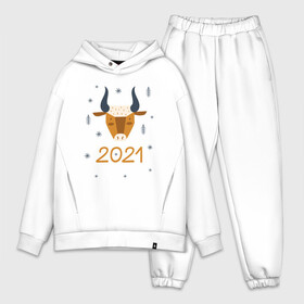 Мужской костюм хлопок OVERSIZE с принтом год быка 2021 в Санкт-Петербурге,  |  | 2021 | бык | год быка | год коровы | новый год | символ года