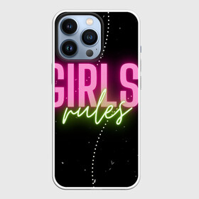 Чехол для iPhone 13 Pro с принтом Девичьи правила в Санкт-Петербурге,  |  | гламур | девочки | девушки | женщина | мотивация | правило | розовый | цитата | чёрный