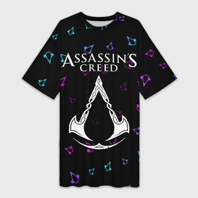 Платье-футболка 3D с принтом ASSASSIN’S CREED VALHALLA в Санкт-Петербурге,  |  | creed | game | games | logo | valhalla | ассасин | ассасинс | ассассин | ассассинс | вальгалла | игра | игры | крид | лого | логотип | логотипы | символ | символы