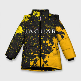 Зимняя куртка для девочек 3D с принтом JAGUAR Ягуар в Санкт-Петербурге, ткань верха — 100% полиэстер; подклад — 100% полиэстер, утеплитель — 100% полиэстер. | длина ниже бедра, удлиненная спинка, воротник стойка и отстегивающийся капюшон. Есть боковые карманы с листочкой на кнопках, утяжки по низу изделия и внутренний карман на молнии. 

Предусмотрены светоотражающий принт на спинке, радужный светоотражающий элемент на пуллере молнии и на резинке для утяжки. | auto | jaguar | logo | moto | symbol | авто | автомобиль | гонки | знак | лого | логотип | логотипы | марка | машина | мото | символ | символы | ягуар