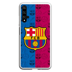 Чехол для Honor 20 с принтом FC BARCELONA в Санкт-Петербурге, Силикон | Область печати: задняя сторона чехла, без боковых панелей | Тематика изображения на принте: barselona fc | fifa | lionel messi. | барса | барселона | лионель месси | фифа | фк барселона | футбол