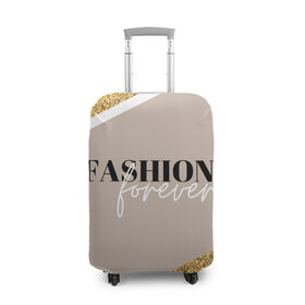 Чехол для чемодана 3D с принтом Мода навсегда в Санкт-Петербурге, 86% полиэфир, 14% спандекс | двустороннее нанесение принта, прорези для ручек и колес | Тематика изображения на принте: fashion | блеск | гламур | золото | мода | навсегда | сияние
