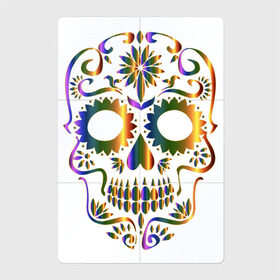 Магнитный плакат 2Х3 с принтом Переливающийся череп в Санкт-Петербурге, Полимерный материал с магнитным слоем | 6 деталей размером 9*9 см | арт | блеск | блестящий рисунок | вектор | зубы | радуга | радужный рисунок | рисунок | череп