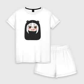 Женская пижама с шортиками хлопок с принтом Himouto! Umaru-chan black  в Санкт-Петербурге, 100% хлопок | футболка прямого кроя, шорты свободные с широкой мягкой резинкой | anime himouto | anime umaru | himoto | himouto | himouto black | himouto umaru | himouto umaru chan | umaru | umaru chan | аниме | аниме умару | аниме химото | двуличная сестренка умару | умару | химото | химото умару тян