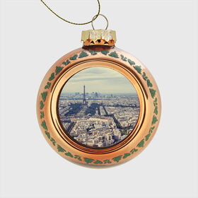 Стеклянный ёлочный шар с принтом Париж в Санкт-Петербурге, Стекло | Диаметр: 80 мм | город | париж | улицы города | франция | эйфелевая башня