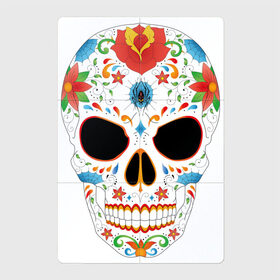 Магнитный плакат 2Х3 с принтом Цветной череп в Санкт-Петербурге, Полимерный материал с магнитным слоем | 6 деталей размером 9*9 см | арт | белый | вектор | разрисованный череп | рисунок | скелет | череп | чёрный | яркие рисунки | яркие цвета | яркий рисунок | яркий череп