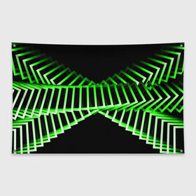 Флаг-баннер с принтом Неоновые квадраты в Санкт-Петербурге, 100% полиэстер | размер 67 х 109 см, плотность ткани — 95 г/м2; по краям флага есть четыре люверса для крепления | абстракция | зеленый квадрат | квадрат | неоновый квадрат | прямоугольник