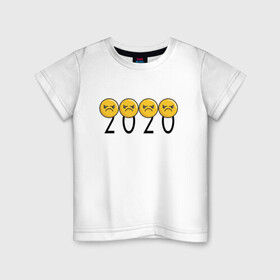 Детская футболка хлопок с принтом 2020 (Z) в Санкт-Петербурге, 100% хлопок | круглый вырез горловины, полуприлегающий силуэт, длина до линии бедер | 2020 | 2020 год | 2020год | emoji | smail | smile | the end | апокалипсис | взрыв | год | конец света | мордочка | негатив | рожица | смаил | смайл | улыбка | эмоджи | ядерный взрыв