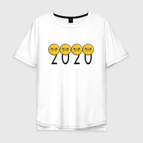 Мужская футболка хлопок Oversize с принтом 2020 (Z) в Санкт-Петербурге, 100% хлопок | свободный крой, круглый ворот, “спинка” длиннее передней части | 2020 | 2020 год | 2020год | emoji | smail | smile | the end | апокалипсис | взрыв | год | конец света | мордочка | негатив | рожица | смаил | смайл | улыбка | эмоджи | ядерный взрыв