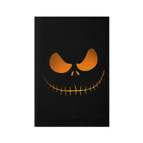 Обложка для паспорта матовая кожа с принтом Зловещая улыбка в Санкт-Петербурге, натуральная матовая кожа | размер 19,3 х 13,7 см; прозрачные пластиковые крепления | halloween | злая улыбка | праздник | страшный праздник | хэллоуин