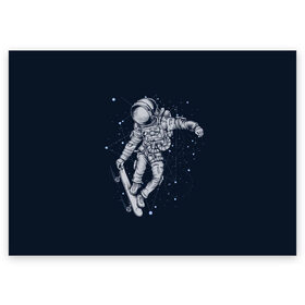 Поздравительная открытка с принтом Космонавт на скейте в Санкт-Петербурге, 100% бумага | плотность бумаги 280 г/м2, матовая, на обратной стороне линовка и место для марки
 | арт | астронавт | звезда | звёзды | космический отдых | космонавт | космос | ночь | отдых | рисунок | скафандр | скейт | трюки на скейте