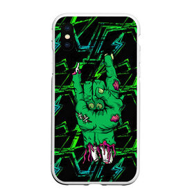 Чехол для iPhone XS Max матовый с принтом Rock Zombie в Санкт-Петербурге, Силикон | Область печати: задняя сторона чехла, без боковых панелей | blood | diablo | haloween | horror | дьявол | зомби | кости | кровь | мозги | мясо | страшилка | ужасы | хеллоуин | хелоуин