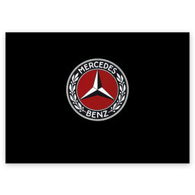 Поздравительная открытка с принтом Значок Mercedes в Санкт-Петербурге, 100% бумага | плотность бумаги 280 г/м2, матовая, на обратной стороне линовка и место для марки
 | mercedes | значки | лого | машины | мерседес