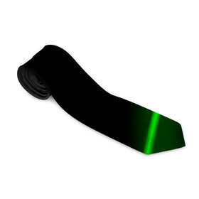 Галстук 3D с принтом Неоновые лучи в Санкт-Петербурге, 100% полиэстер | Длина 148 см; Плотность 150-180 г/м2 | Тематика изображения на принте: зеленые линии | зеленые лучи | зеленый луч | линии | луч | неон | неоновые лучи