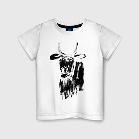 Детская футболка хлопок с принтом бык нарисованный в Санкт-Петербурге, 100% хлопок | круглый вырез горловины, полуприлегающий силуэт, длина до линии бедер | 2021 | бык | год быка | год коровы | новый год | символ года