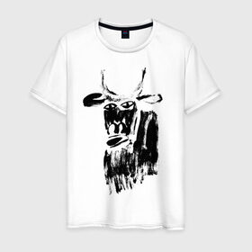 Мужская футболка хлопок с принтом бык нарисованный в Санкт-Петербурге, 100% хлопок | прямой крой, круглый вырез горловины, длина до линии бедер, слегка спущенное плечо. | 2021 | бык | год быка | год коровы | новый год | символ года