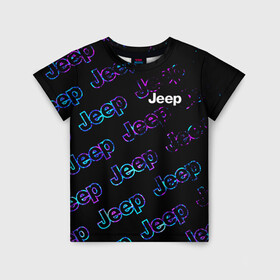 Детская футболка 3D с принтом JEEP / Джип в Санкт-Петербурге, 100% гипоаллергенный полиэфир | прямой крой, круглый вырез горловины, длина до линии бедер, чуть спущенное плечо, ткань немного тянется | auto | jeep | logo | moto | symbol | авто | автомобиль | гонки | джип | знак | лого | логотип | логотипы | марка | машина | мото | символ | символы