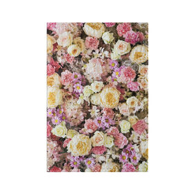 Обложка для паспорта матовая кожа с принтом Цветочки в Санкт-Петербурге, натуральная матовая кожа | размер 19,3 х 13,7 см; прозрачные пластиковые крепления | розы | хризантемы. | цветочки | цветочная компазиция | цветы