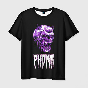 Мужская футболка 3D с принтом Phonk в Санкт-Петербурге, 100% полиэфир | прямой крой, круглый вырез горловины, длина до линии бедер | hip | hip hop | hop | phonk | rap | skull | рэп | фонк | хип | хип хоп | хоп | череп