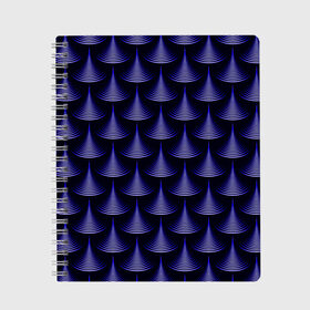 Тетрадь с принтом Scales в Санкт-Петербурге, 100% бумага | 48 листов, плотность листов — 60 г/м2, плотность картонной обложки — 250 г/м2. Листы скреплены сбоку удобной пружинной спиралью. Уголки страниц и обложки скругленные. Цвет линий — светло-серый
 | abstraction | illusion | pattern | purple | scales | shapes | shimmer | texture | waves | абстракция | волны | иллюзия | паттерн | переливаеться | текстура | фиолетовый | формы | чешуя