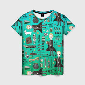 Женская футболка 3D с принтом Драко в Санкт-Петербурге, 100% полиэфир ( синтетическое хлопкоподобное полотно) | прямой крой, круглый вырез горловины, длина до линии бедер | draco malfoy | harry potter | vdzabma | гарри поттер | драко малфой | дрейко малфой