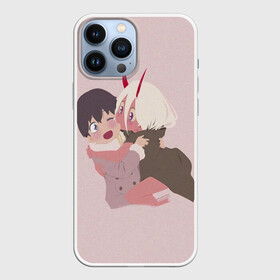 Чехол для iPhone 13 Pro Max с принтом ZERO TWO AND HIRO CUTE в Санкт-Петербурге,  |  | Тематика изображения на принте: anime | children | kiss | waifu | zero two | аниме | аска | вайфу | герой | дети | евангелион | зеро ту | любимый во франксе | манга | отаку | поцелуй | хиро