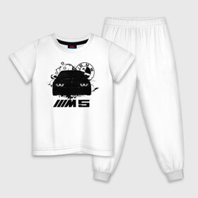 Детская пижама хлопок с принтом BMW M5 E39 в Санкт-Петербурге, 100% хлопок |  брюки и футболка прямого кроя, без карманов, на брюках мягкая резинка на поясе и по низу штанин
 | Тематика изображения на принте: bmw | bmw5series | bmwe39 | m5 | mperformance | mpower