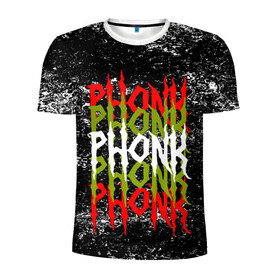 Мужская футболка 3D спортивная с принтом PHONK в Санкт-Петербурге, 100% полиэстер с улучшенными характеристиками | приталенный силуэт, круглая горловина, широкие плечи, сужается к линии бедра | drift | memphis | music | phonk | phonk drift | phonk drift music | phonk edition | phonk mix | phonk music | phonk radio | phonk remix | trap | музыка для дрифта | пхонк | фонк | фонк дрифт | фонк рэп