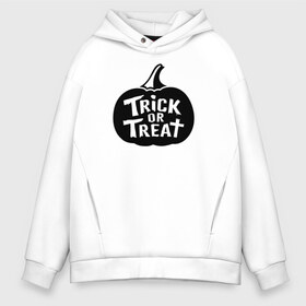 Мужское худи Oversize хлопок с принтом Trick or Treat в Санкт-Петербурге, френч-терри — 70% хлопок, 30% полиэстер. Мягкий теплый начес внутри —100% хлопок | боковые карманы, эластичные манжеты и нижняя кромка, капюшон на магнитной кнопке | Тематика изображения на принте: 31 октября | halloween | halowen | ведьма | день всех святых | джек | костюм | кровь | лого | монстр | надпись | праздник | приведение | призрак | светильник | символ | страшная | тыква | ужасы | хеллоуин | хеллуин