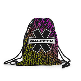 Рюкзак-мешок 3D с принтом НИЛЕТТО / Niletto в Санкт-Петербурге, 100% полиэстер | плотность ткани — 200 г/м2, размер — 35 х 45 см; лямки — толстые шнурки, застежка на шнуровке, без карманов и подкладки | hip | hop | logo | music | nileto | niletto | rap | знак | лого | логотип | логотипы | любимка | музыка | музыкант | нилето | нилетто | рэп | символ | символы | хип | хоп