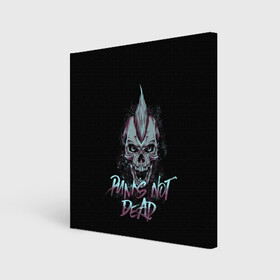 Холст квадратный с принтом PUNKS NOT DEAD в Санкт-Петербурге, 100% ПВХ |  | anarchy | dead | musick | punk | rock | skull | анархия | музыка | панк | рок | череп