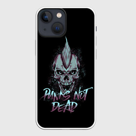 Чехол для iPhone 13 mini с принтом PUNKS NOT DEAD в Санкт-Петербурге,  |  | anarchy | dead | musick | punk | rock | skull | анархия | музыка | панк | рок | череп