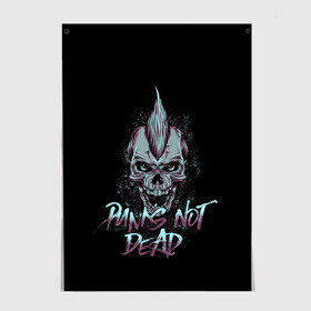 Постер с принтом PUNKS NOT DEAD в Санкт-Петербурге, 100% бумага
 | бумага, плотность 150 мг. Матовая, но за счет высокого коэффициента гладкости имеет небольшой блеск и дает на свету блики, но в отличии от глянцевой бумаги не покрыта лаком | anarchy | dead | musick | punk | rock | skull | анархия | музыка | панк | рок | череп