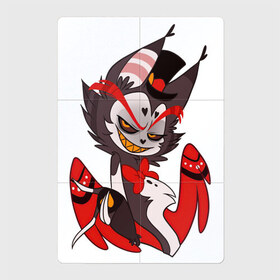 Магнитный плакат 2Х3 с принтом Хаск в Санкт-Петербурге, Полимерный материал с магнитным слоем | 6 деталей размером 9*9 см | арт | демон | кошачий демон | крылатый демон | пернатый демон | рисунок | хаск