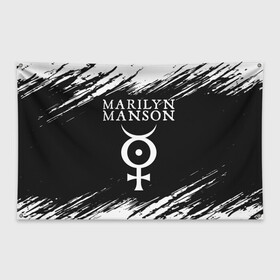 Флаг-баннер с принтом MARILYN MANSON М МЭНСОН в Санкт-Петербурге, 100% полиэстер | размер 67 х 109 см, плотность ткани — 95 г/м2; по краям флага есть четыре люверса для крепления | logo | manson | marilyn | music | rock | группа | лого | логотип | логотипы | менсон | мерилин | мерлин | музыка | мэнсон | мэрилин | рок | символ