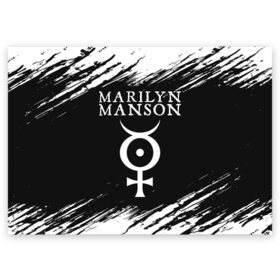 Поздравительная открытка с принтом MARILYN MANSON / М. МЭНСОН в Санкт-Петербурге, 100% бумага | плотность бумаги 280 г/м2, матовая, на обратной стороне линовка и место для марки
 | Тематика изображения на принте: logo | manson | marilyn | music | rock | группа | лого | логотип | логотипы | менсон | мерилин | мерлин | музыка | мэнсон | мэрилин | рок | символ