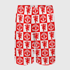Детские спортивные шорты 3D с принтом MANCHESTER UNITED в Санкт-Петербурге,  100% полиэстер
 | пояс оформлен широкой мягкой резинкой, ткань тянется
 | football | manchester united | англия. | кристал пэлас | манчестер | манчестер сити | манчестер юнайтед | футбол