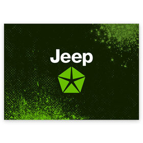 Поздравительная открытка с принтом JEEP / Джип в Санкт-Петербурге, 100% бумага | плотность бумаги 280 г/м2, матовая, на обратной стороне линовка и место для марки
 | Тематика изображения на принте: auto | jeep | logo | moto | symbol | авто | автомобиль | гонки | джип | знак | лого | логотип | логотипы | марка | машина | мото | символ | символы