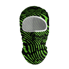 Балаклава 3D с принтом Зебра в Санкт-Петербурге, 100% полиэстер, ткань с особыми свойствами — Activecool | плотность 150–180 г/м2; хорошо тянется, но при этом сохраняет форму. Закрывает шею, вокруг отверстия для глаз кайма. Единый размер | Тематика изображения на принте: green | green lines | green neon | green neon lines | green zebra | lines | zebra | в полоску | зебра | зеленая зебра | зелёные полосы | зелёный | зелёный неон | полоски | полосы