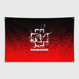 Флаг-баннер с принтом RAMMSTEIN в Санкт-Петербурге, 100% полиэстер | размер 67 х 109 см, плотность ткани — 95 г/м2; по краям флага есть четыре люверса для крепления | amerika | art | germany | logo | rammstein | rock | till lindemann | арт | германия | группа | логотип | музыка | немецкая группа | немцы | песня | раммштайн | рамштайн | рок