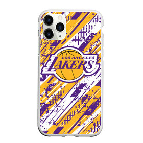 Чехол для iPhone 11 Pro Max матовый с принтом LAKERS | ЛЕЙКЕРС в Санкт-Петербурге, Силикон |  | 