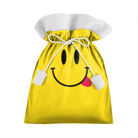 Подарочный 3D мешок с принтом Смайлик в Санкт-Петербурге, 100% полиэстер | Размер: 29*39 см | Тематика изображения на принте: cheerful | emoticon | icon | joy | smile | tongue | веселый | значок | радость | смайлик | улыбка | язык