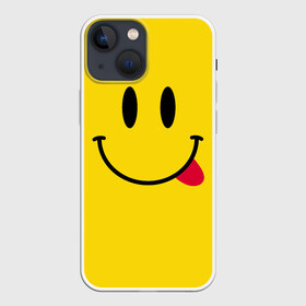 Чехол для iPhone 13 mini с принтом Смайлик в Санкт-Петербурге,  |  | cheerful | emoticon | icon | joy | smile | tongue | веселый | значок | радость | смайлик | улыбка | язык