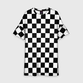 Детское платье 3D с принтом Шахматка в Санкт-Петербурге, 100% полиэстер | прямой силуэт, чуть расширенный к низу. Круглая горловина, на рукавах — воланы | абстракция | в клетку | игра | клетка | клеточка | тренд | черно белая | черно белая клетка | шахматка | шахматная клетка | шахматы