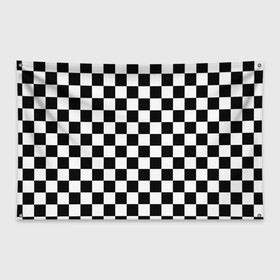 Флаг-баннер с принтом Шахматка в Санкт-Петербурге, 100% полиэстер | размер 67 х 109 см, плотность ткани — 95 г/м2; по краям флага есть четыре люверса для крепления | Тематика изображения на принте: абстракция | в клетку | игра | клетка | клеточка | тренд | черно белая | черно белая клетка | шахматка | шахматная клетка | шахматы