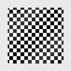 Магнит виниловый Квадрат с принтом Шахматка в Санкт-Петербурге, полимерный материал с магнитным слоем | размер 9*9 см, закругленные углы | абстракция | в клетку | игра | клетка | клеточка | тренд | черно белая | черно белая клетка | шахматка | шахматная клетка | шахматы