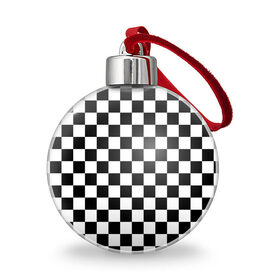 Ёлочный шар с принтом Шахматка в Санкт-Петербурге, Пластик | Диаметр: 77 мм | абстракция | в клетку | игра | клетка | клеточка | тренд | черно белая | черно белая клетка | шахматка | шахматная клетка | шахматы